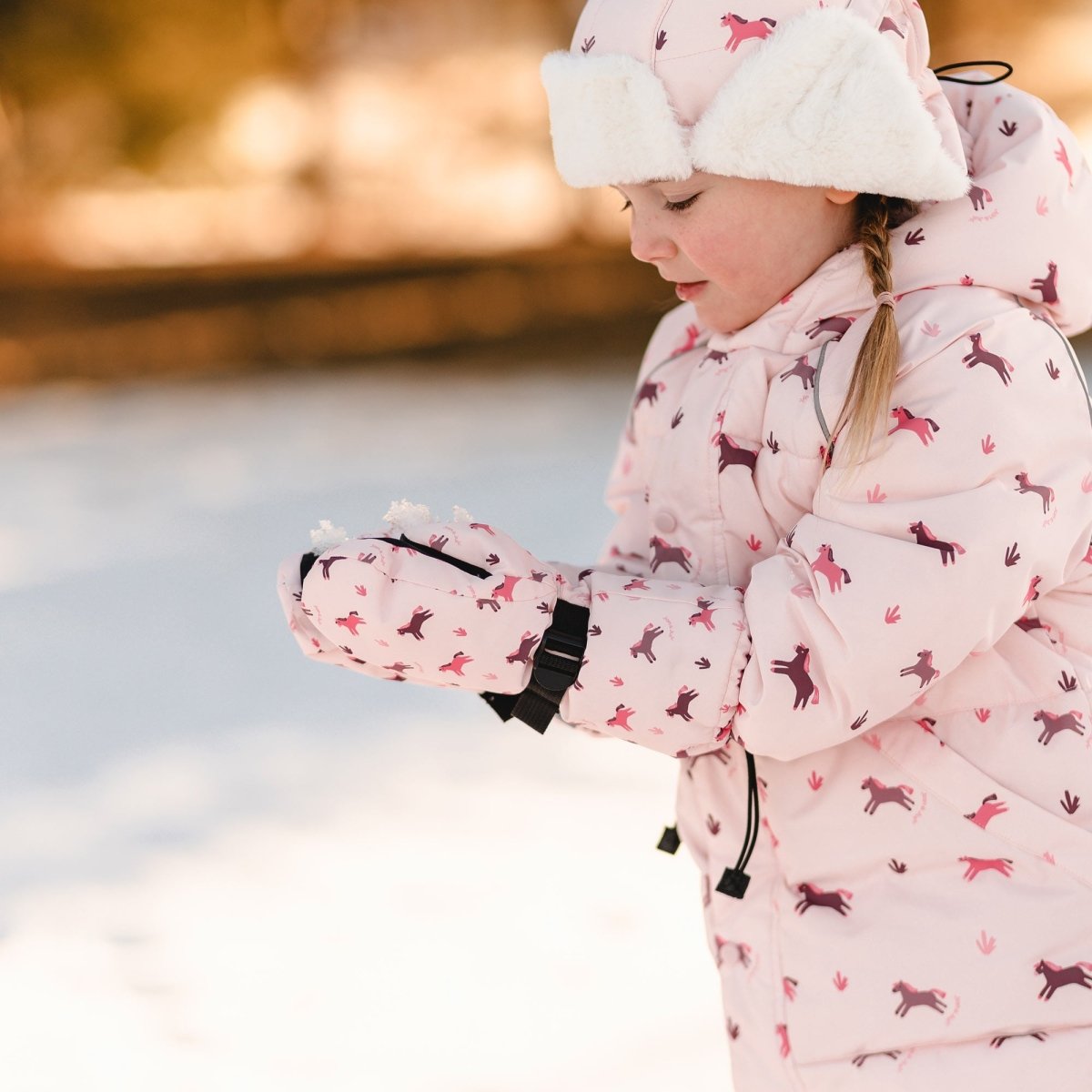 Jan & Jul Toasty-Dry Waterproof Snow Mittens – Pink Ponies - Nest and Sprout-Jan & Jul