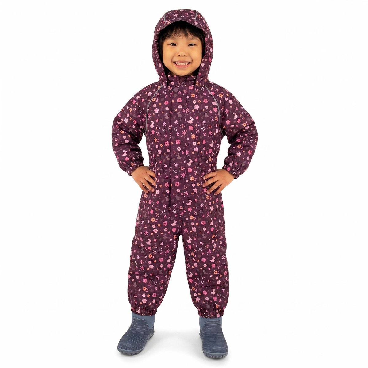 Jan & Jul Cozy-Dry Rain Play Suit (fleece lined) – Bunny Blooms - Nest and Sprout-Jan & Jul