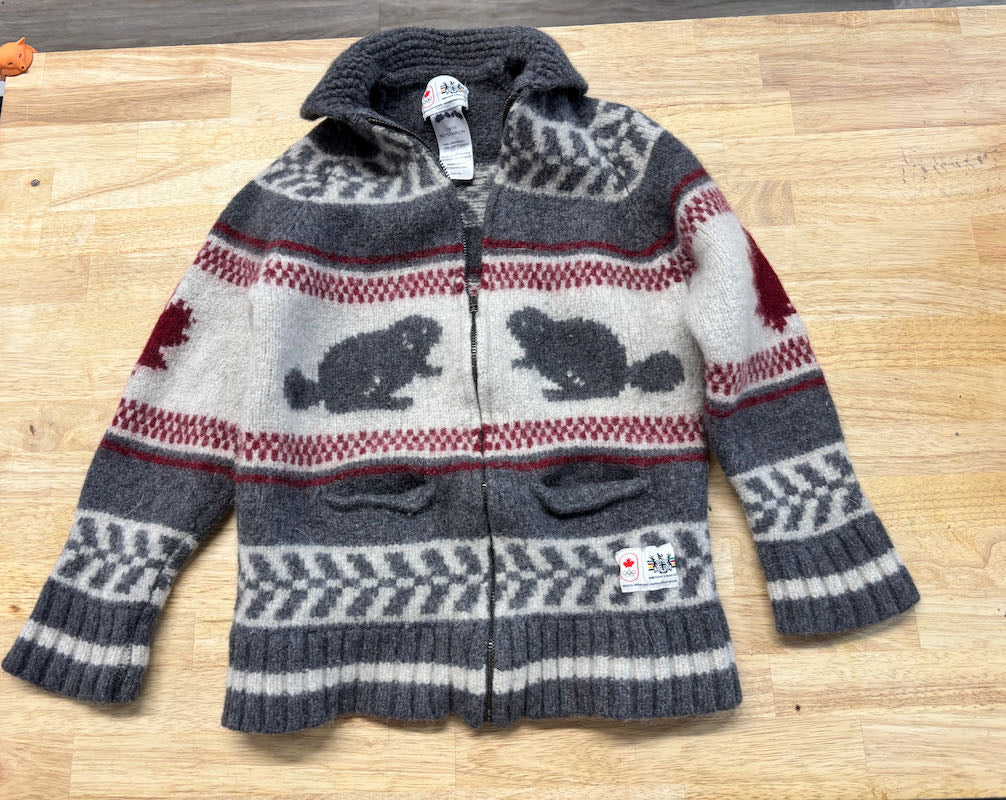 HBC Olympic Lambswool Zip Sweater | Size 14/16 Felted