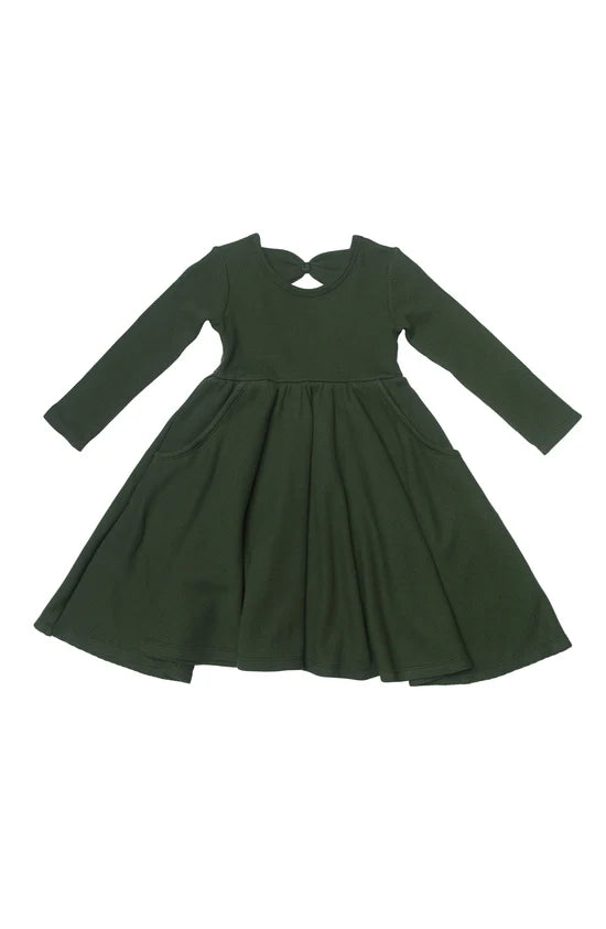 Waffle Skater Dress | Spruace Green