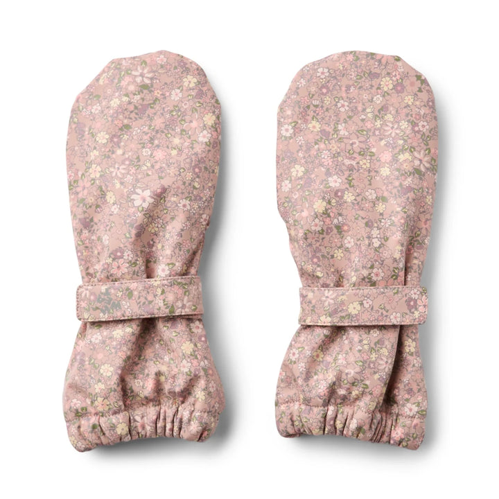 Wheat Rily Kids Rain Mittens Powder Flower Meadow - Nest and Sprout-Wheat
