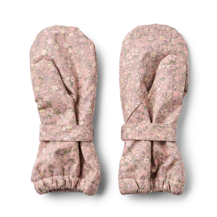 Wheat Rily Kids Rain Mittens Powder Flower Meadow - Nest and Sprout-Wheat