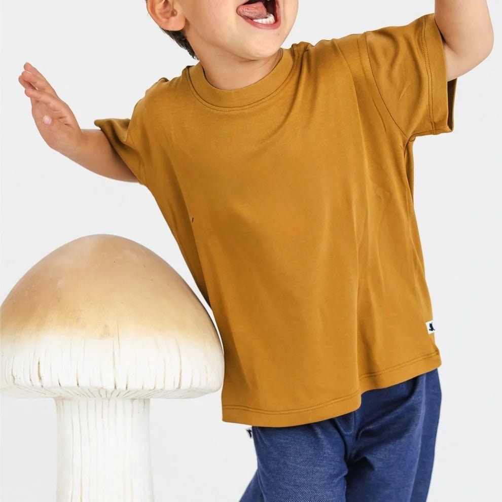 Little & Lively Youth Bamboo Boxy T-Shirt – Umber - Nest and Sprout-Little & Lively