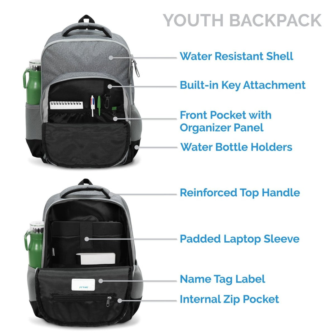 Jan & Jul Youth Backpack – Heather Grey - Nest and Sprout-Jan & Jul