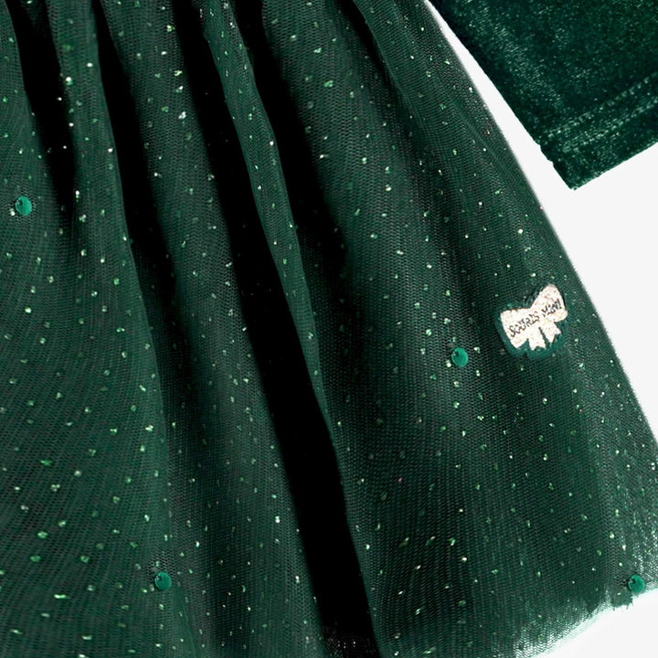 Baby/Toddler Velvet & Sequin Green Dress