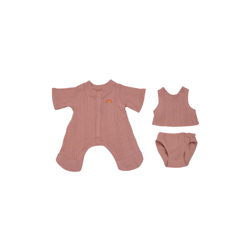 Dinkum Dolls Pointelle PJ Set - Rose