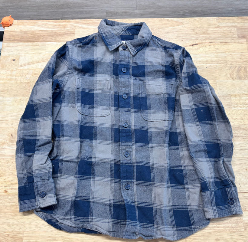 Gap Blue Grey Button-Up Flannel Shirt | Size M