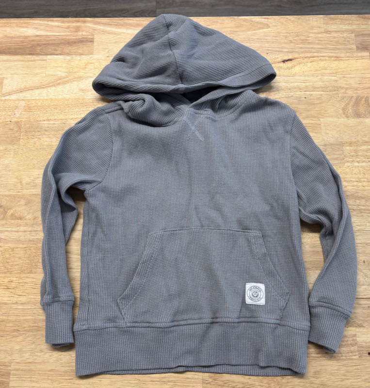 Gap Kids Grey Waffle Hooded Long Sleeve Shirt | Size S