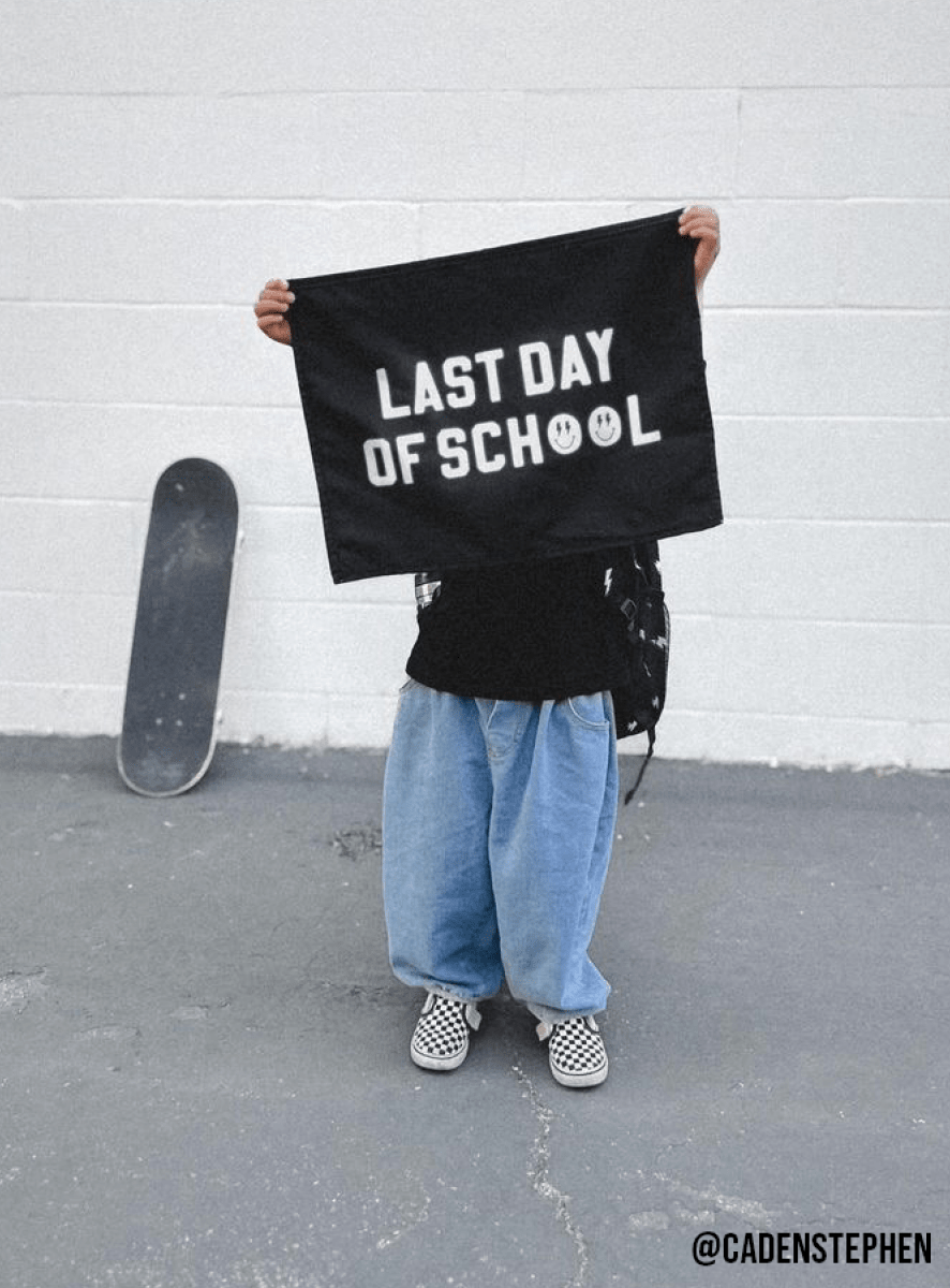 First / Last Day of School (Black) Reversible Banner Kids - Nest and Sprout - Cherrypick