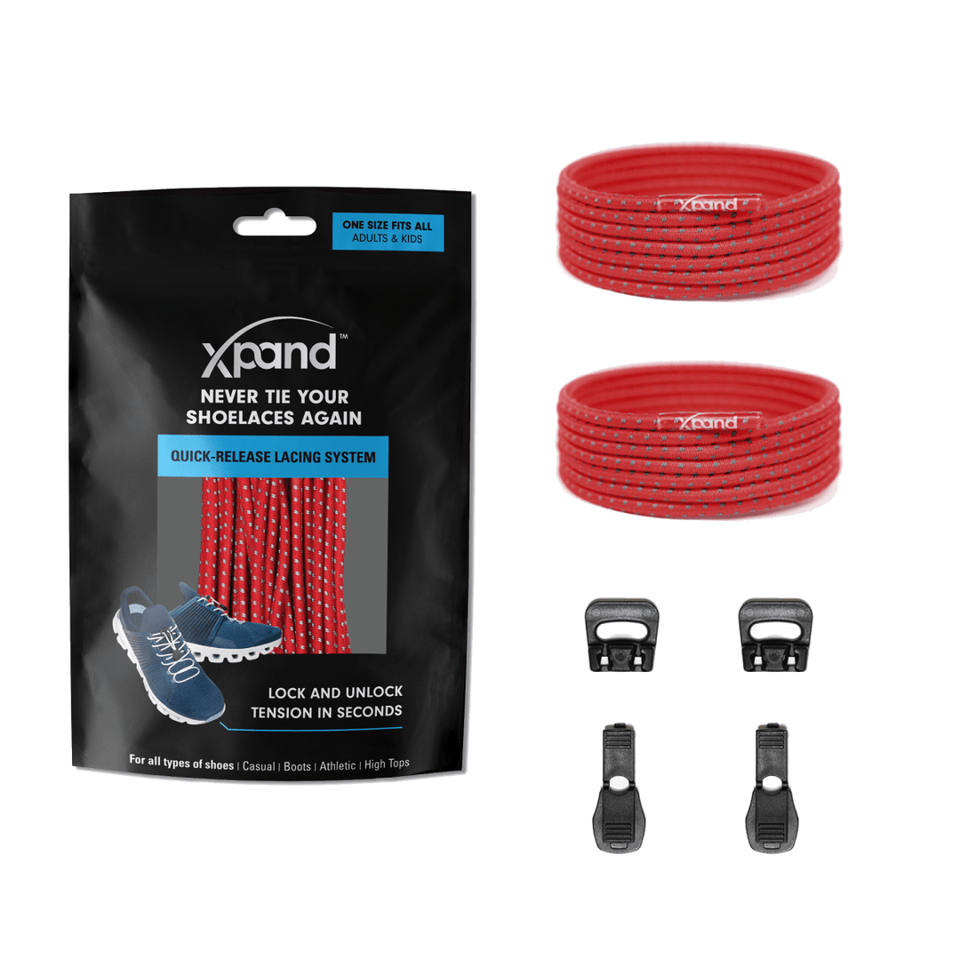 No - Tie Elastic Round Laces | Hi - Vis Reflective | One Size - Nest and Sprout - Xpand Laces