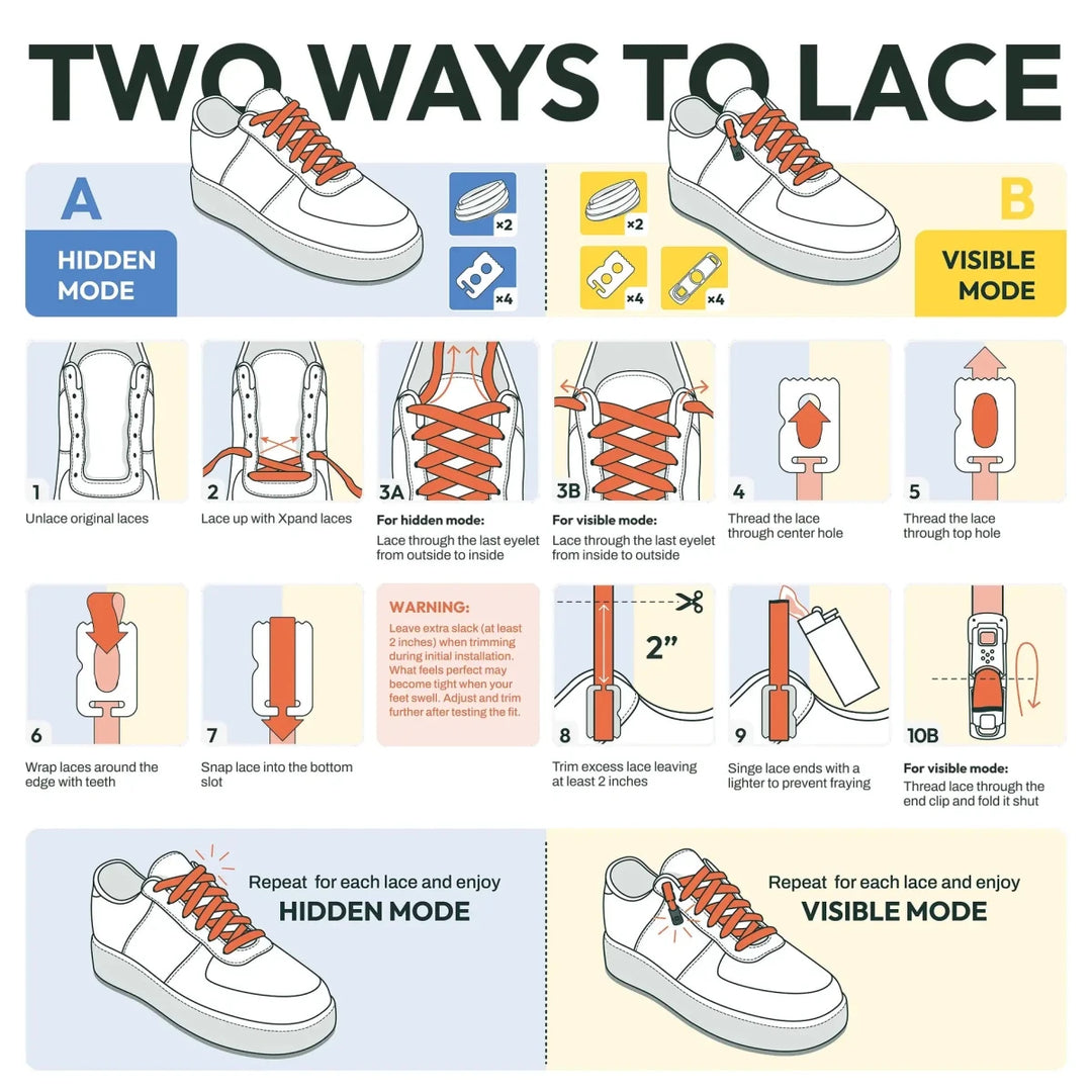 No - Tie Elastic Flat Shoelaces | No More Tying | One Size - Nest and Sprout - Xpand Laces