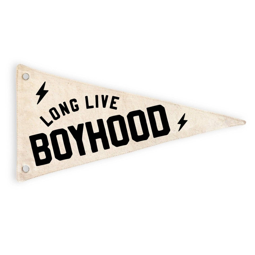 Long Live Boyhood Canvas Pennant Flag - Kids Decor - Nest and Sprout - Cherrypick