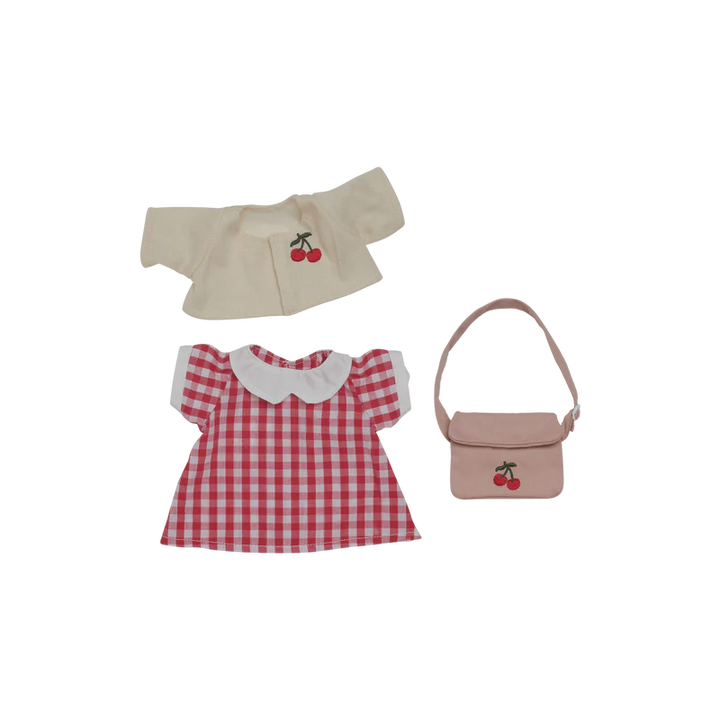 Dinkum Cherry Gingham Outfit Set