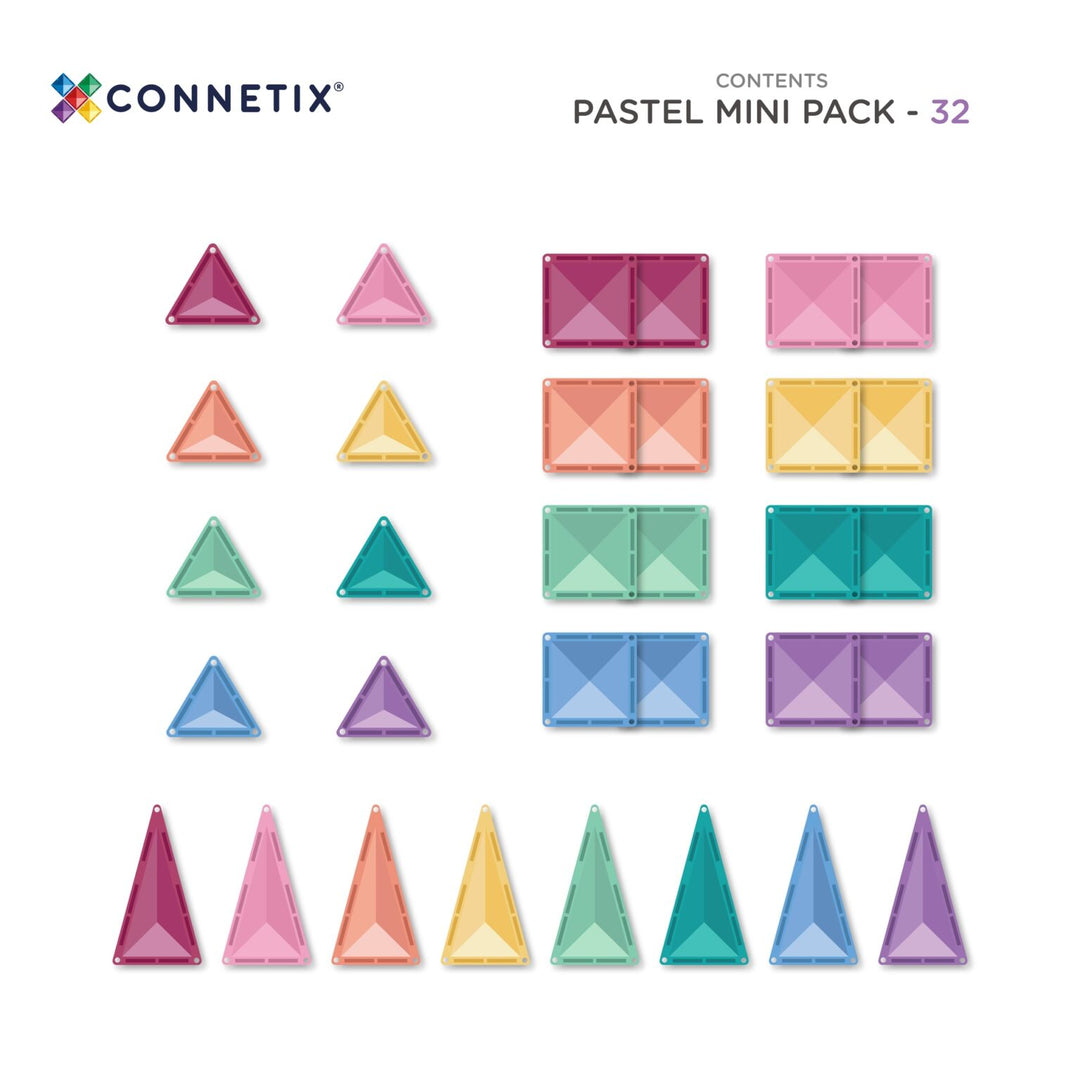 Connetix Pastel Mini Pack, 32 Pieces  Available mid December