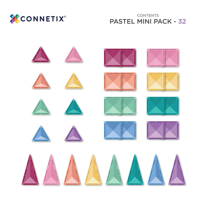 Connetix Pastel Mini Pack, 32 Pieces  Available mid December