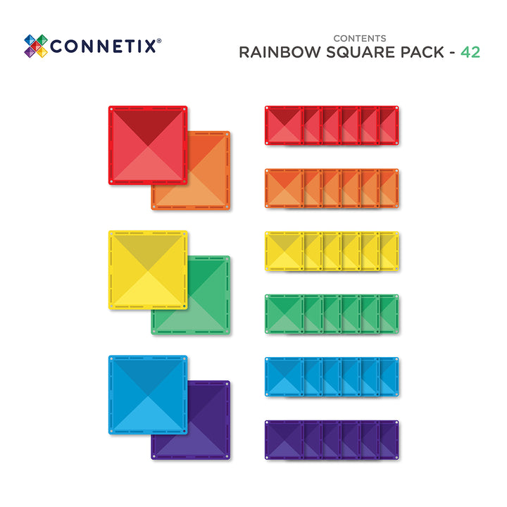 Connetix Rainbow Square Pack | 42 Pieces