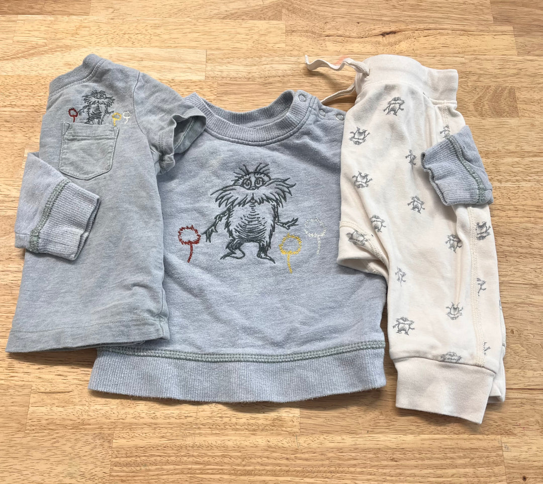 Hannah Andersson Dr. Seuss Outfit Set – 12-18 Months | Light Blue | Three Piece
