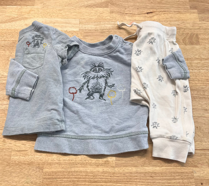 Hannah Andersson Dr. Seuss Outfit Set – 12-18 Months | Light Blue | Three Piece