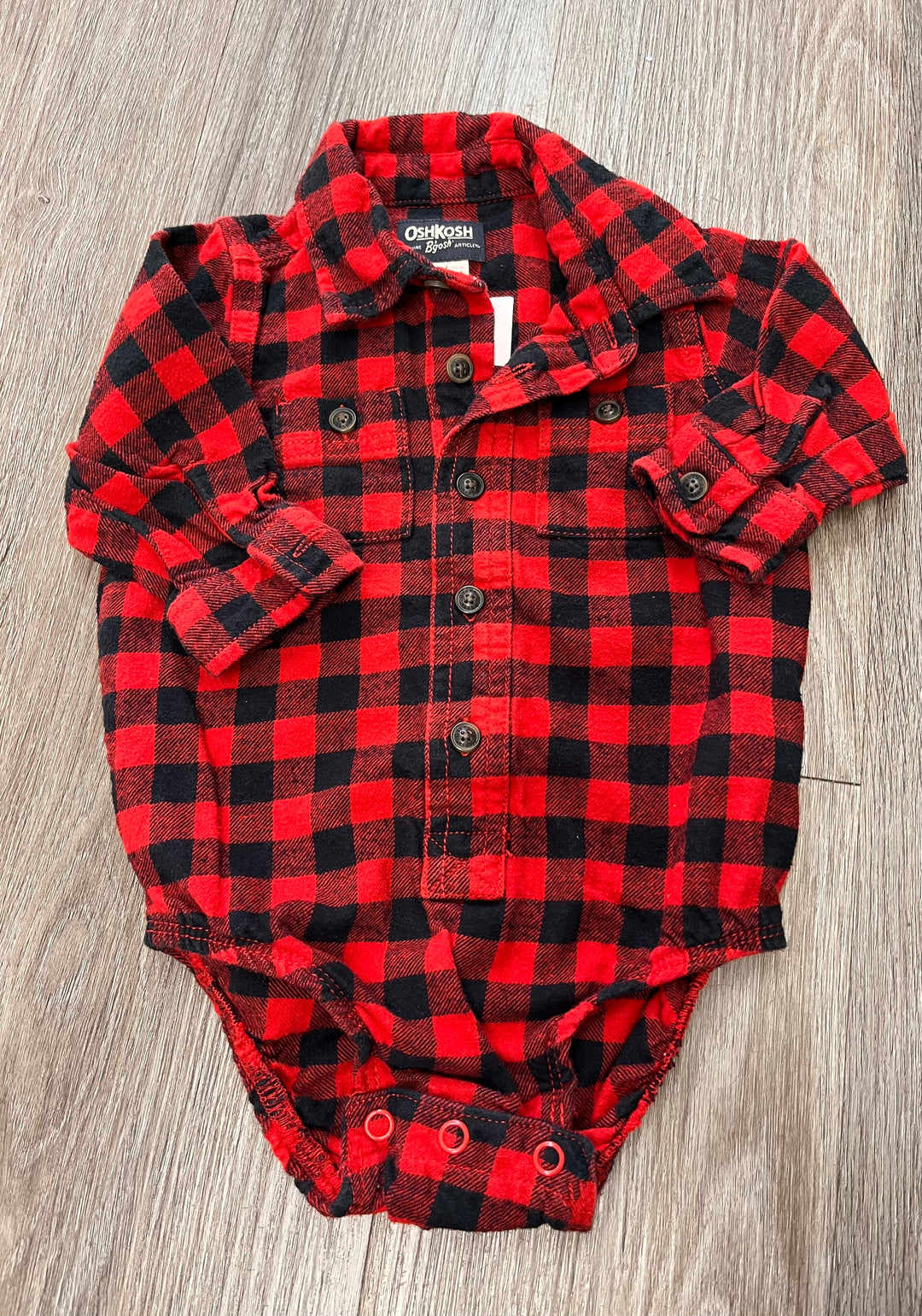 OshKosh Flannel Button Up Shirt – 12 Months