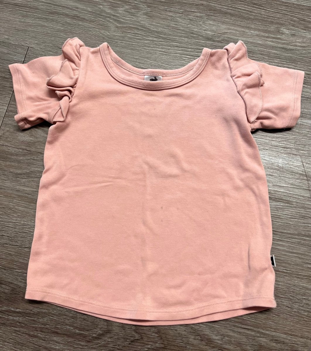 Little &amp; Lively Ruffle Cap Sleeve Shirt – O/S | Light Pink - Nest and Sprout-Consignment