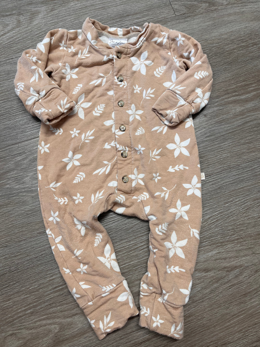 Jax &amp; Lennon Flora Button Up Romper – 0-6 Months
