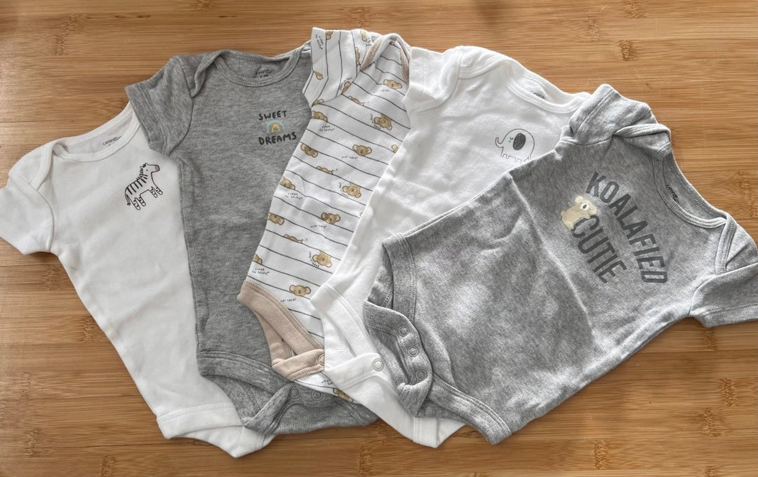 George Bodysuits Set of 5 – 0-3 Months | Neutral | Characters - Nest and Sprout-Consignment