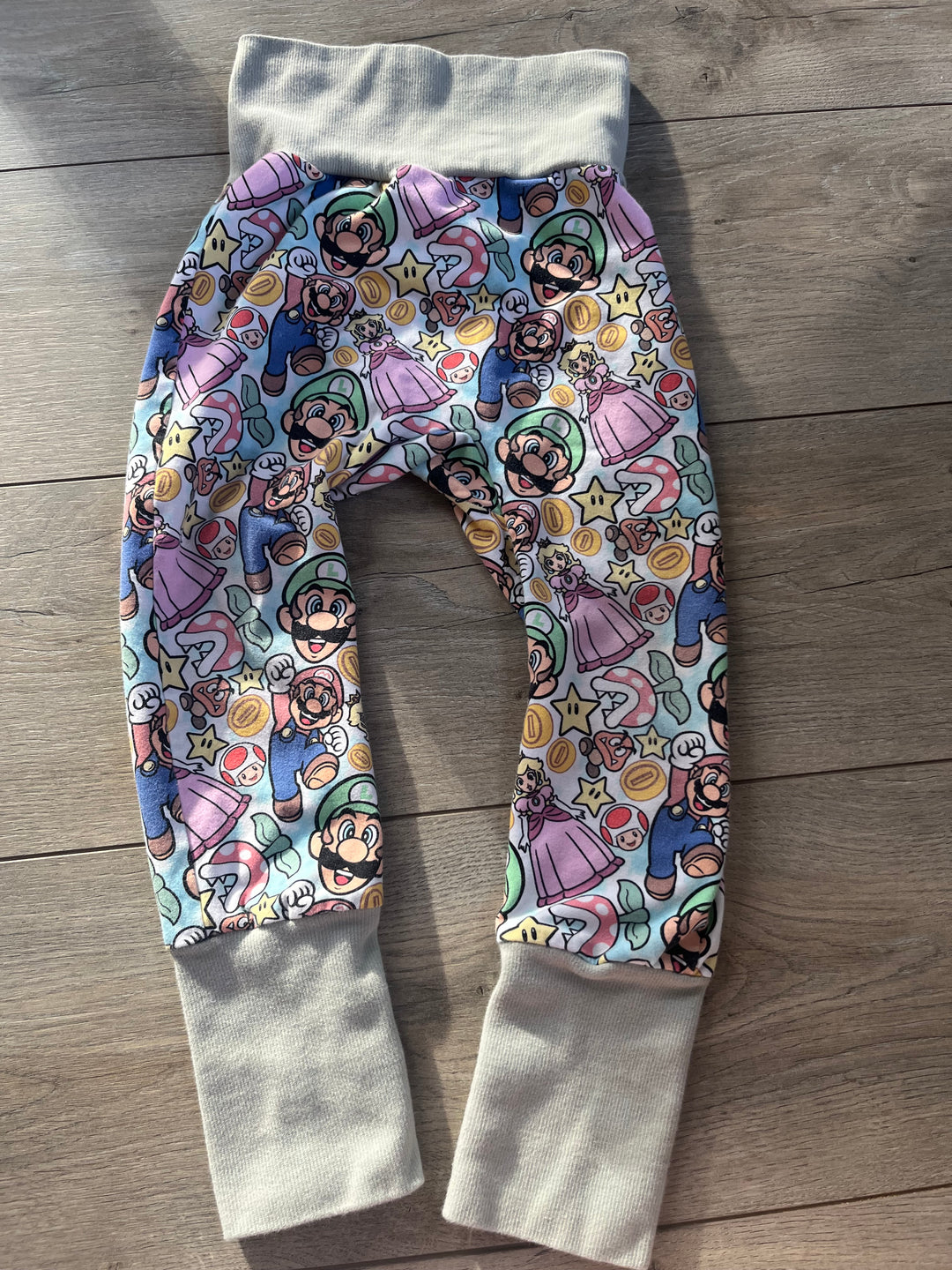 Gro by Zo Grow With Me Harem Pants – 1-3 Years | Pastel Mario | Ribbed Cuffs