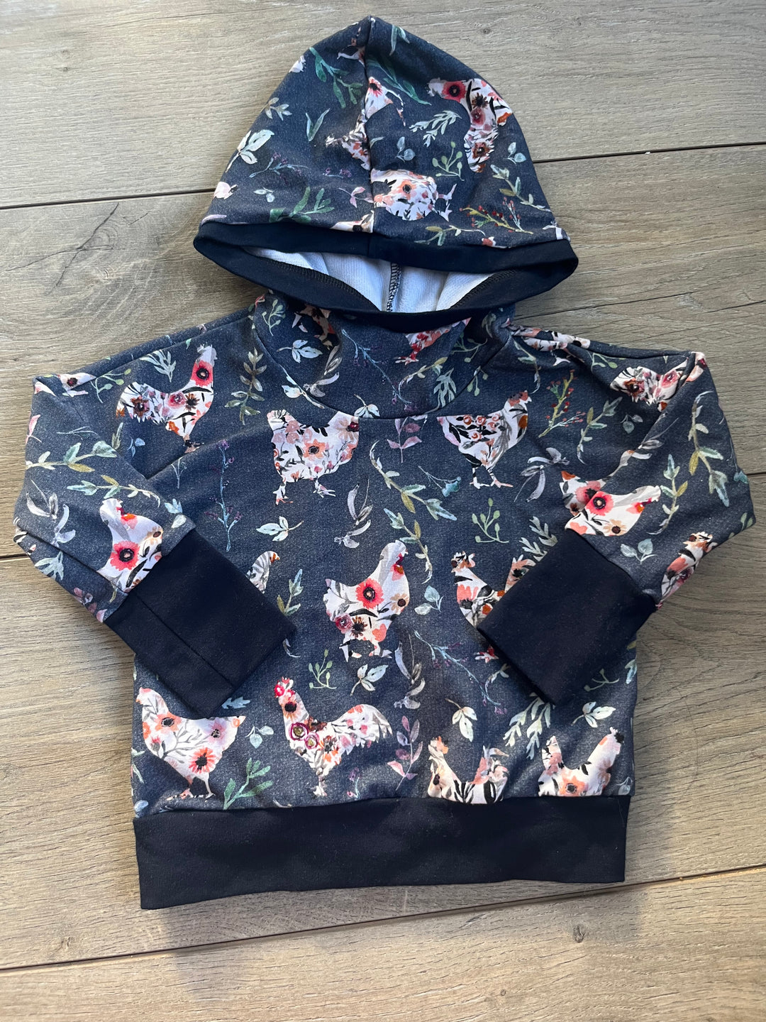 Gro by Zo Grow With Me Hoodie – 3-12 Months | Floral Chicken Print | NWT