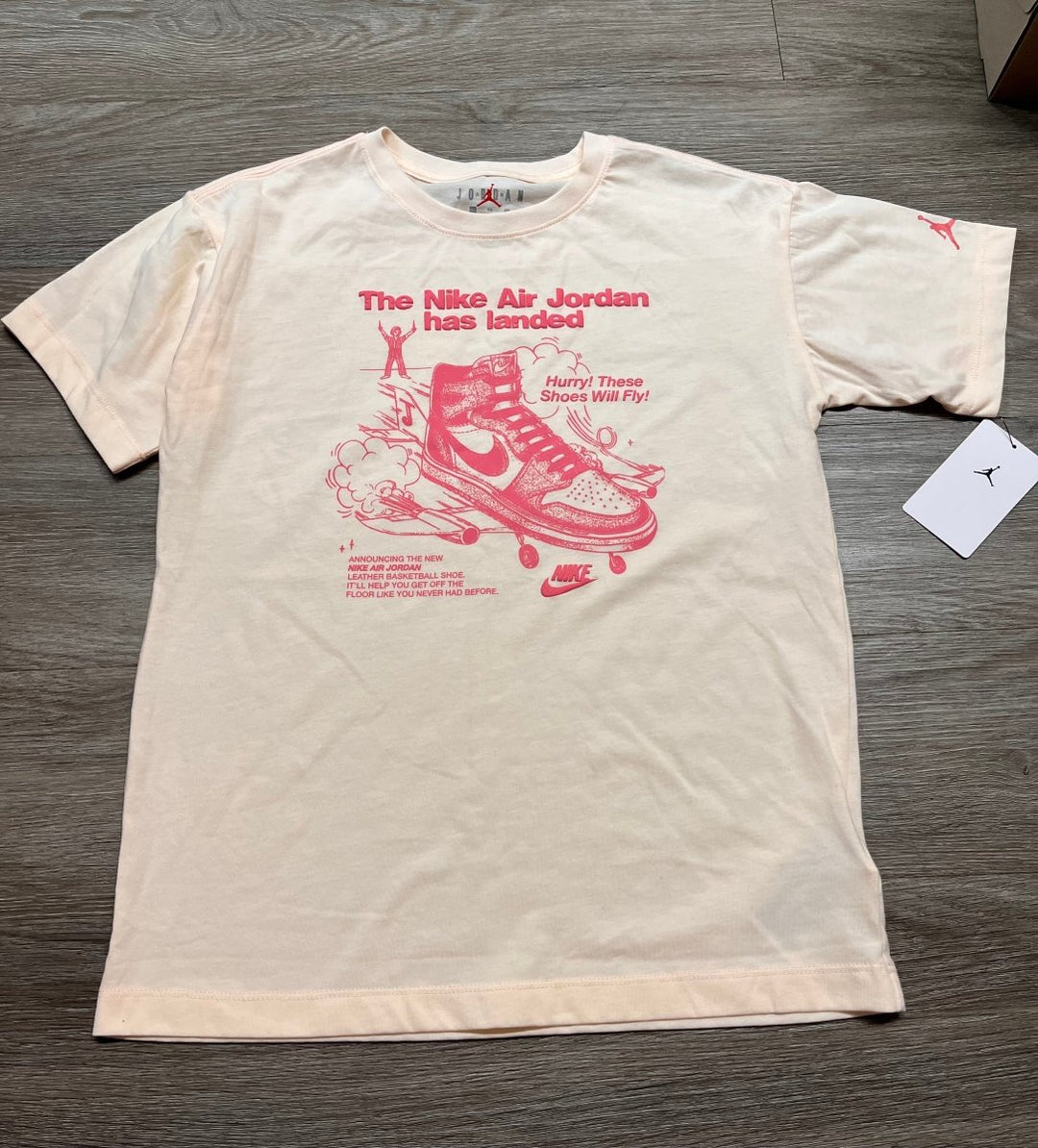 Nike Graphic Shirt – 13-15 Years | Peach and Pink | The Nike Air Has Landed | NWT - Nest and Sprout-Consignment