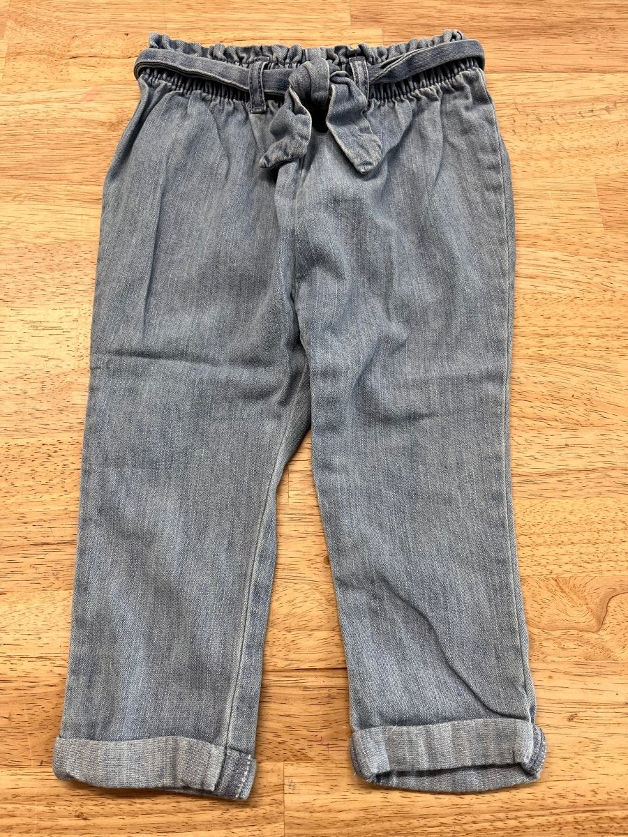 OshKosh Lightweight Paper Bag Waist Denim Pants – 12-18 Months | 86cm - Nest and Sprout-Consignment