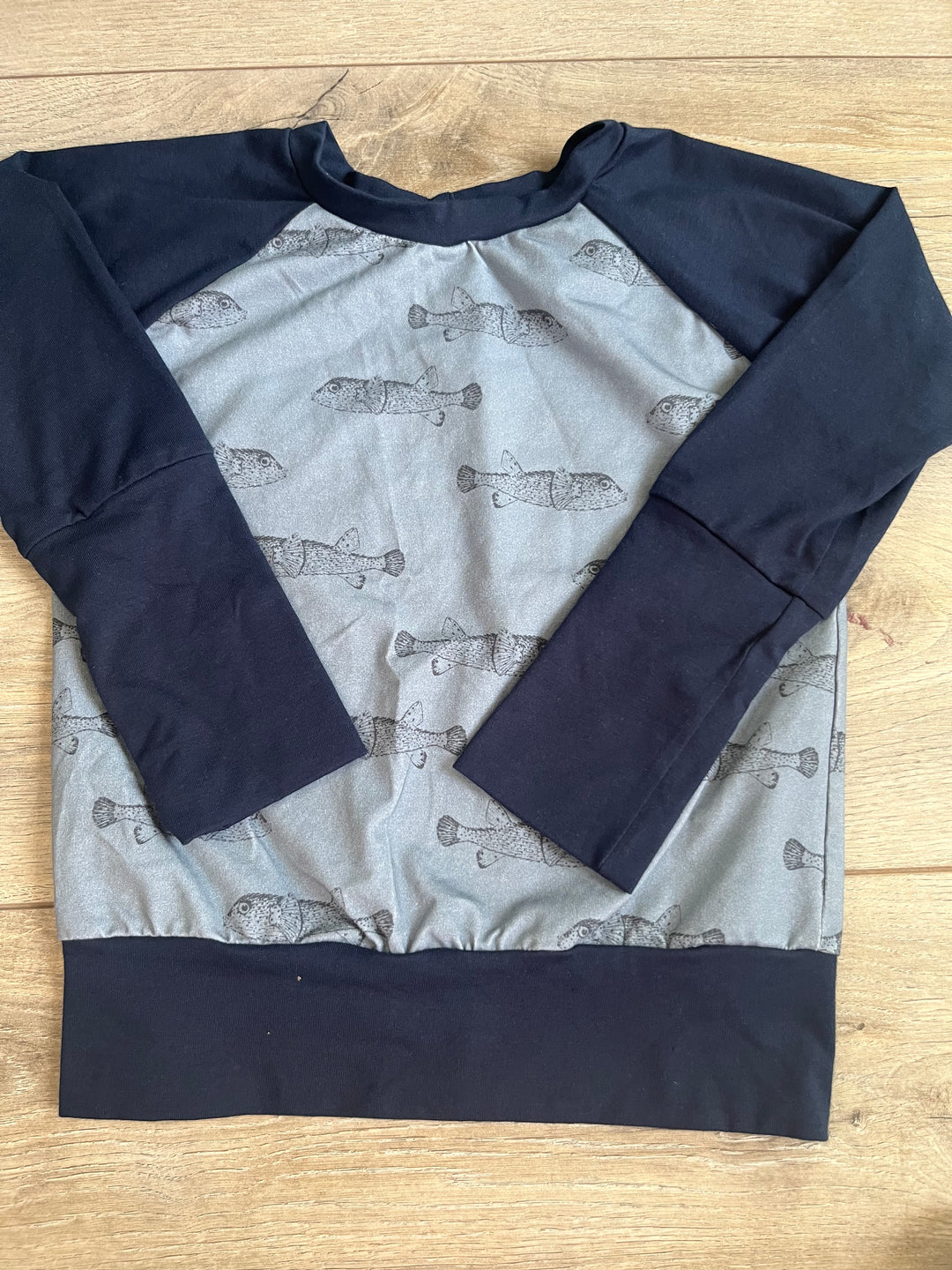 Gro by Zo Grow With Me Long Sleeve Shirt – 3-6 Years | Navy Blue | Fish Print