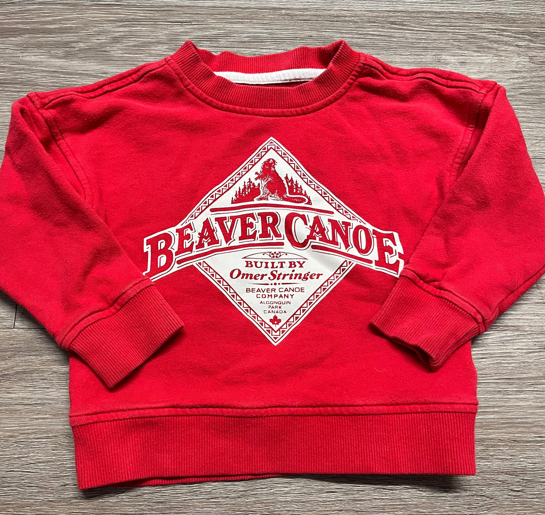 Roots Beaver Canoe Sweatshirt – 2T | Red