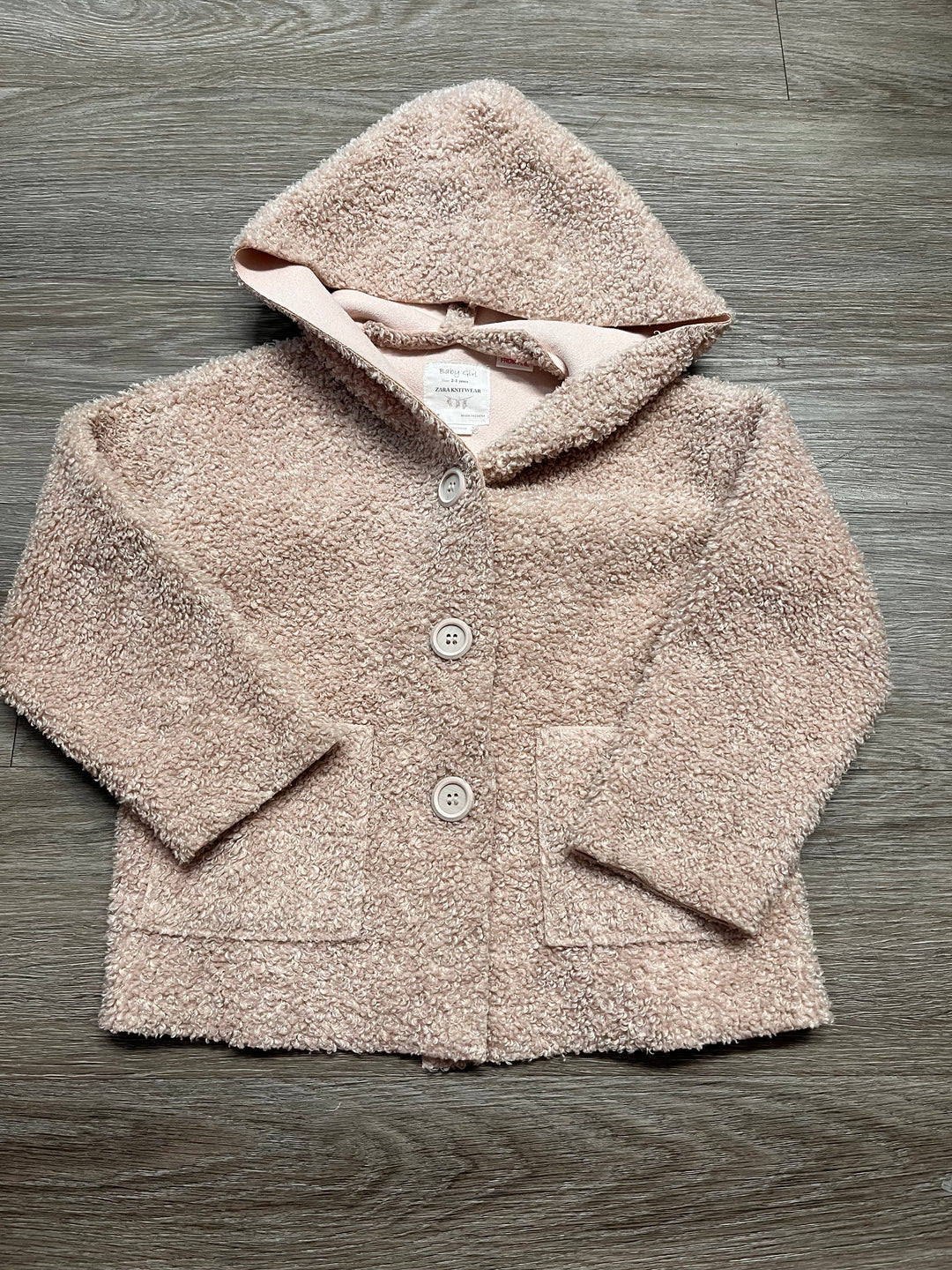 Zara Baby Girl Jacket – 2-3 Years | Sherpa Exterior | Faux Leather Inner