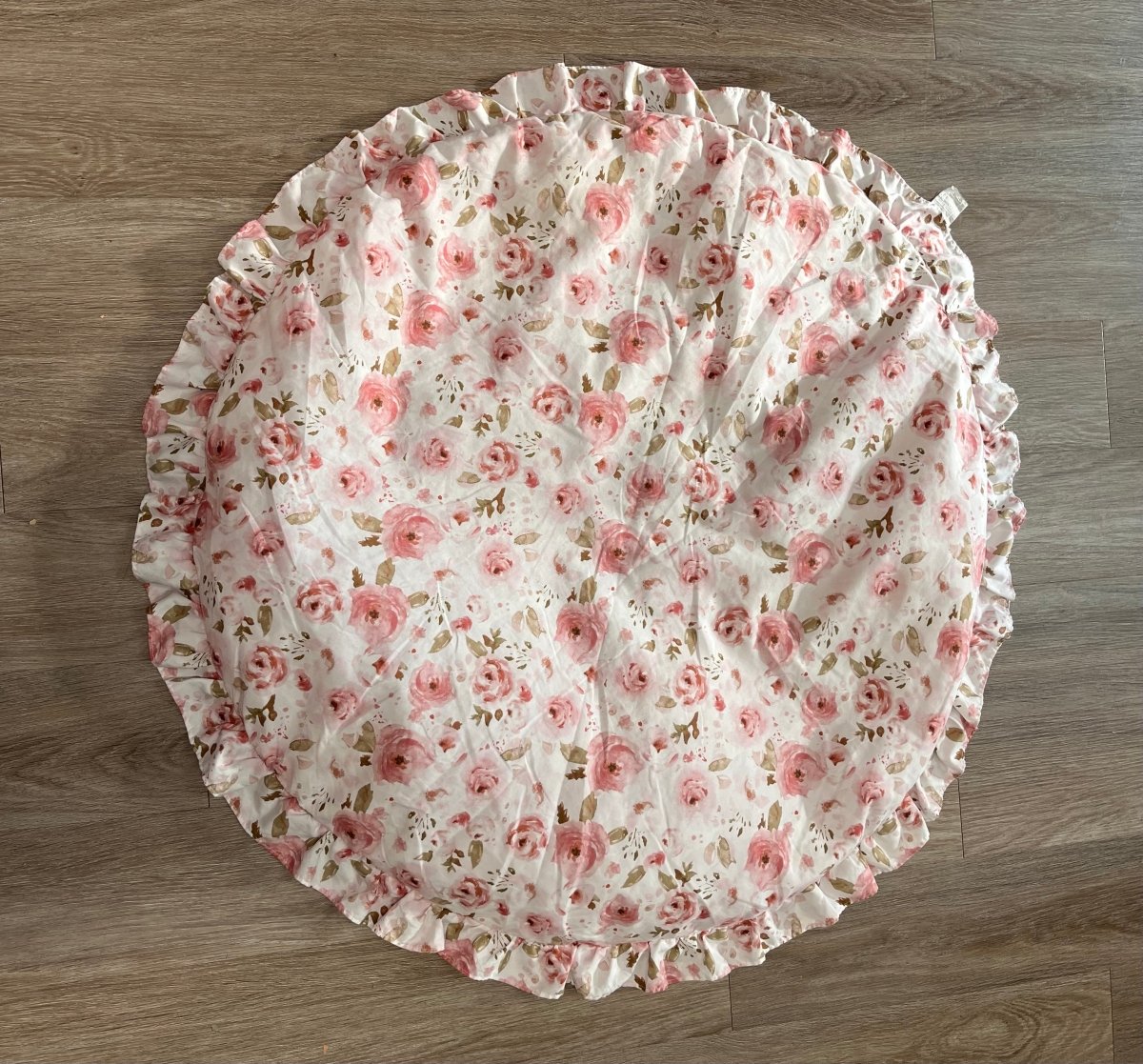Round Play Mat – O/S | Pink Rose Flower | Oeko-Tex - Nest and Sprout-Consignment