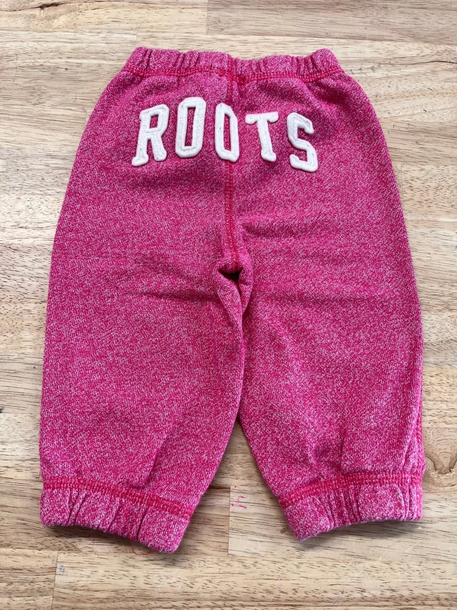 Roots Baby Heathered Sweatpants – 6-12 Months | Pink - Nest and Sprout-Consignment