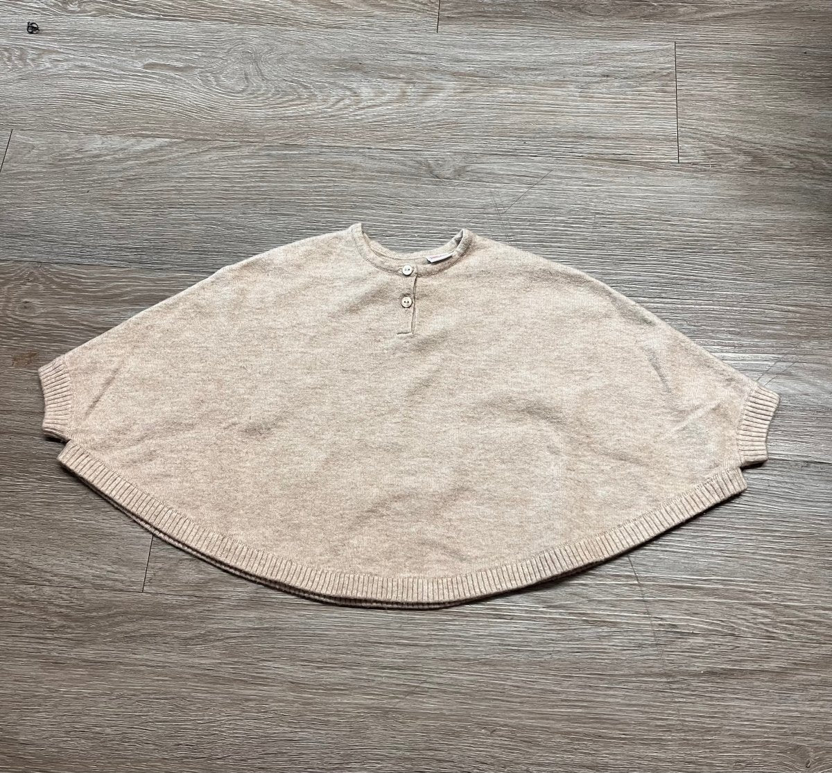Zara Knit Poncho – 12-18 Months | Light Brown - Nest and Sprout-Consignment