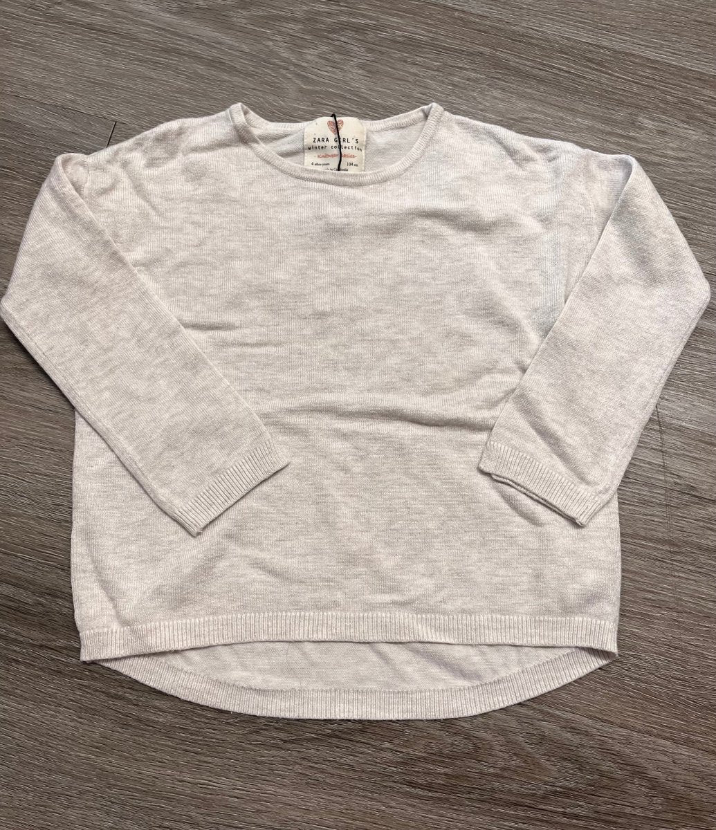 Zara Girls Winter Collection Knit Sweater – 4 | Light Cream - Nest and Sprout-Consignment