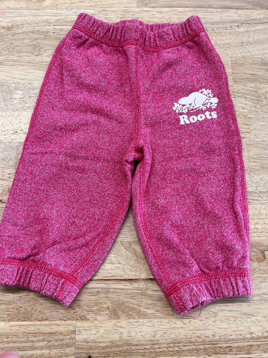 Roots Baby Heathered Sweatpants – 6-12 Months | Pink - Nest and Sprout-Consignment