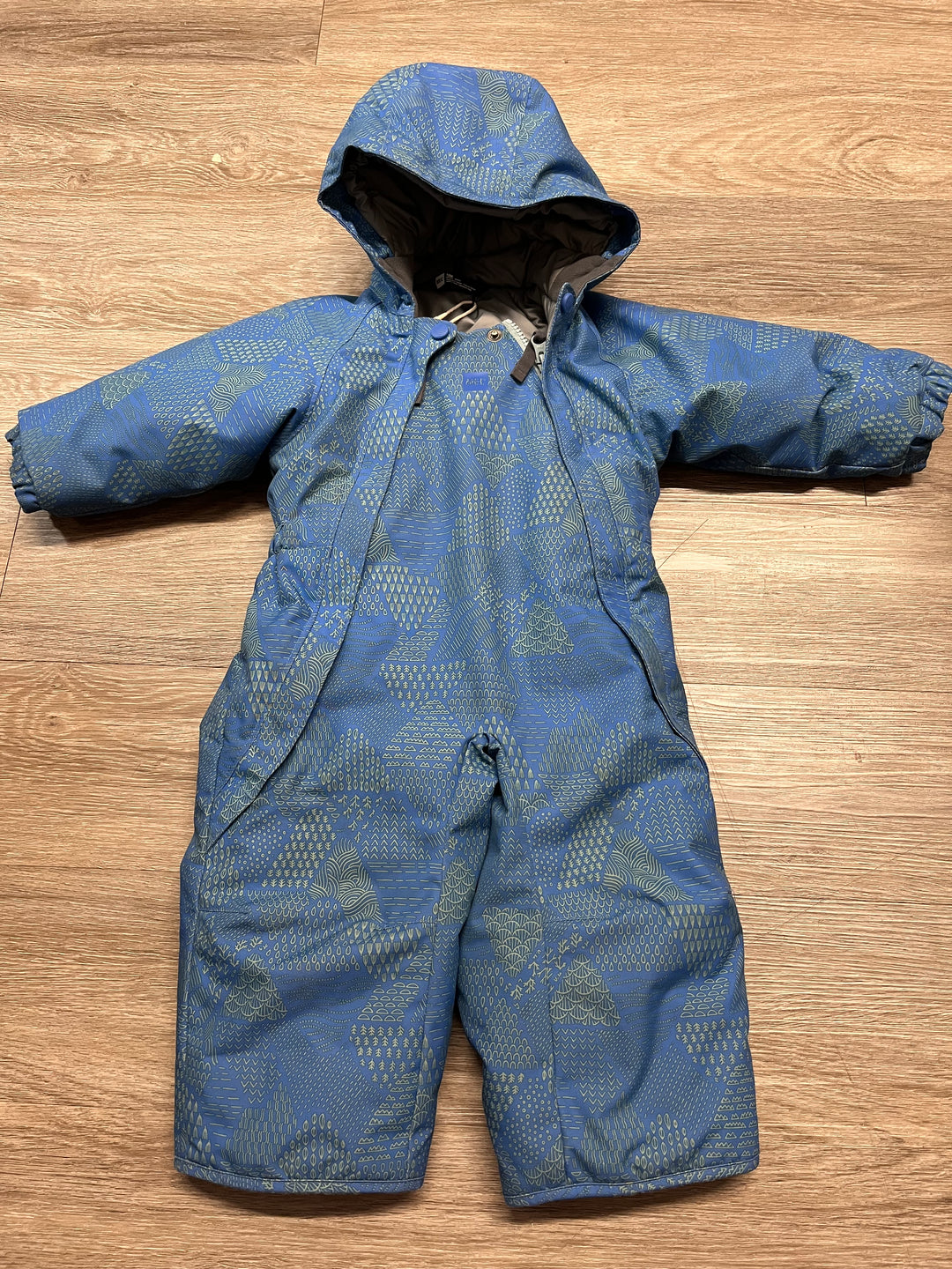 MEC Toasty Suit – 12 Months | Blue and Green | All Over Print