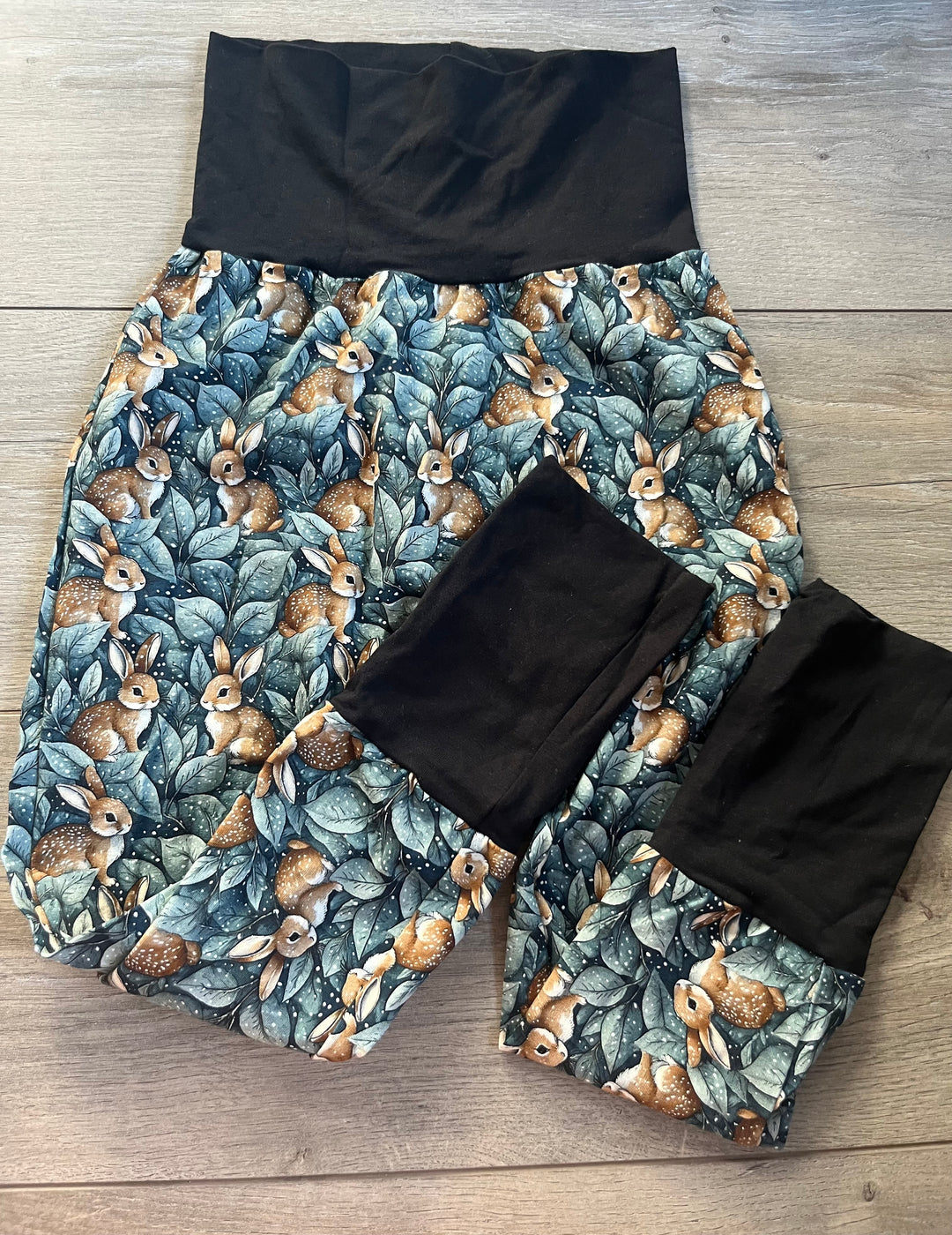 Gro by Zo Grow With Me Pants – 3-6 Years | Blue Bunny Print | Black Trim