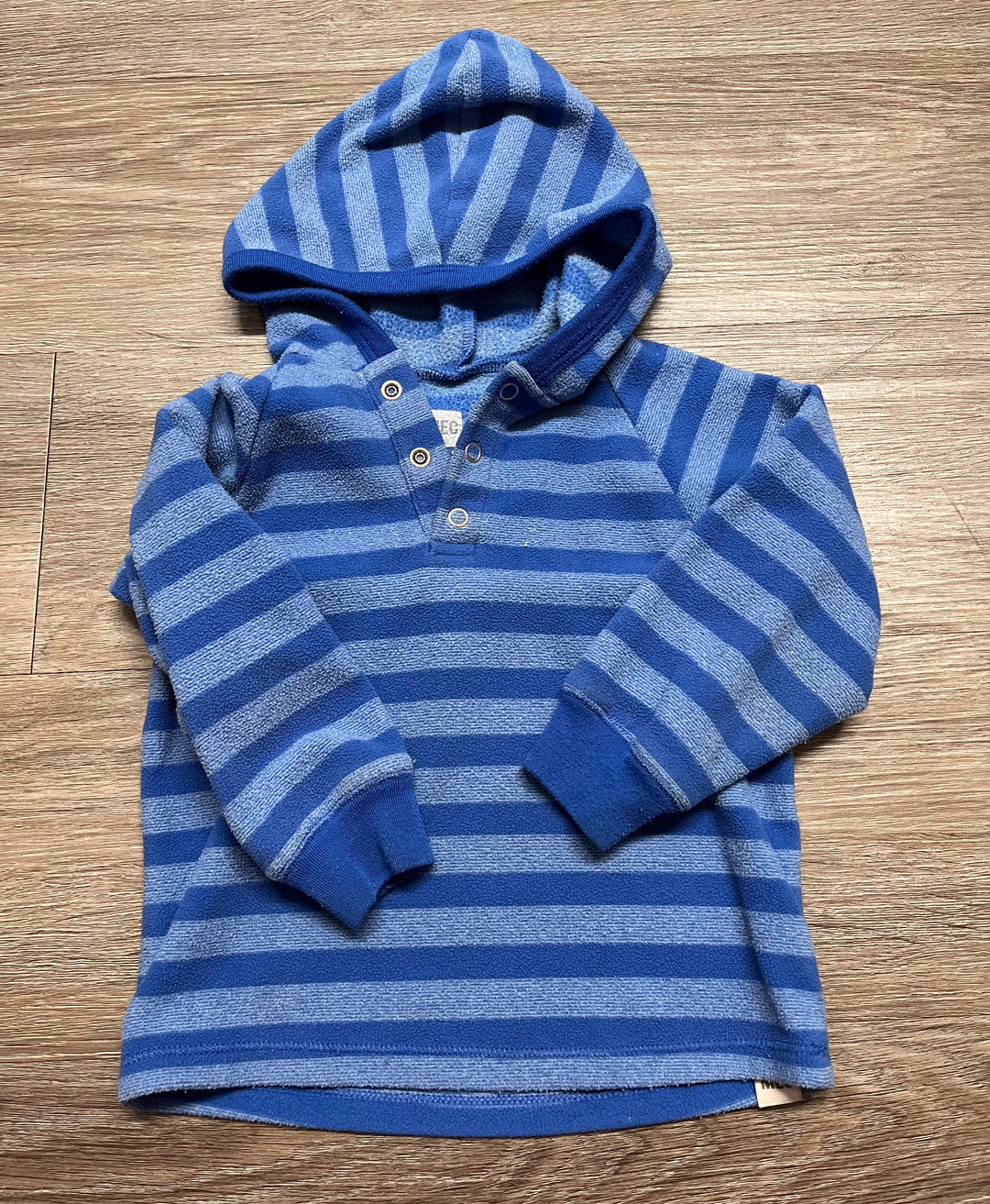 MEC Fleece Base Layer Hoodie – 18 Months | Blue Stripe