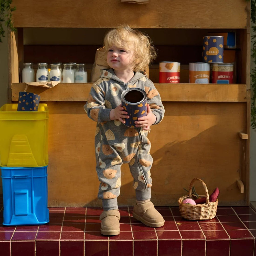 Petite Revery Hooded Romper – Smiley Side Up - Nest and Sprout-Petite Revery