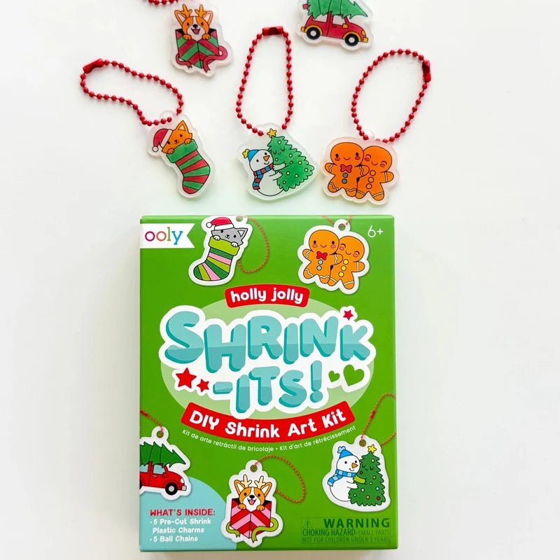 Shrink-Its! Mini DIY Shrink Art Kit - Holly Jolly - 5 Charms - Nest and Sprout-Ooly