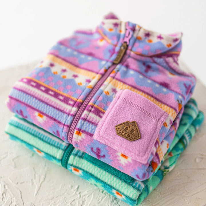 Souris Mini Purple Patterned Fleece Jacket