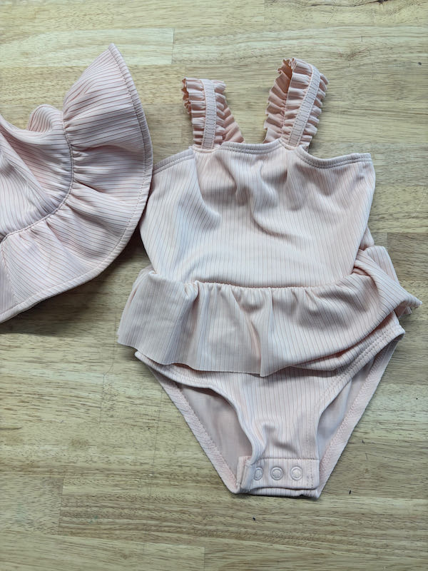 Carter’s Peach Swimsuit with Sun Hat | Size 18M