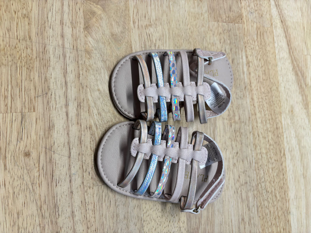 The Children’s Place Pink Sparkle Strappy Sandals | Size 6–12M