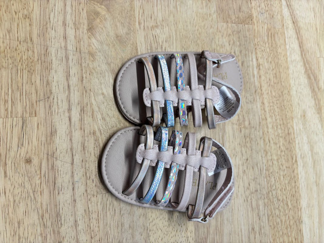 The Children’s Place Pink Sparkle Strappy Sandals | Size 6–12M - Nest and Sprout - Consignment