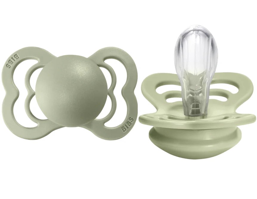 BIBS Pacifier Supreme | Size 2 Symmetrical Silicone Sage - Nest and Sprout - BIBS