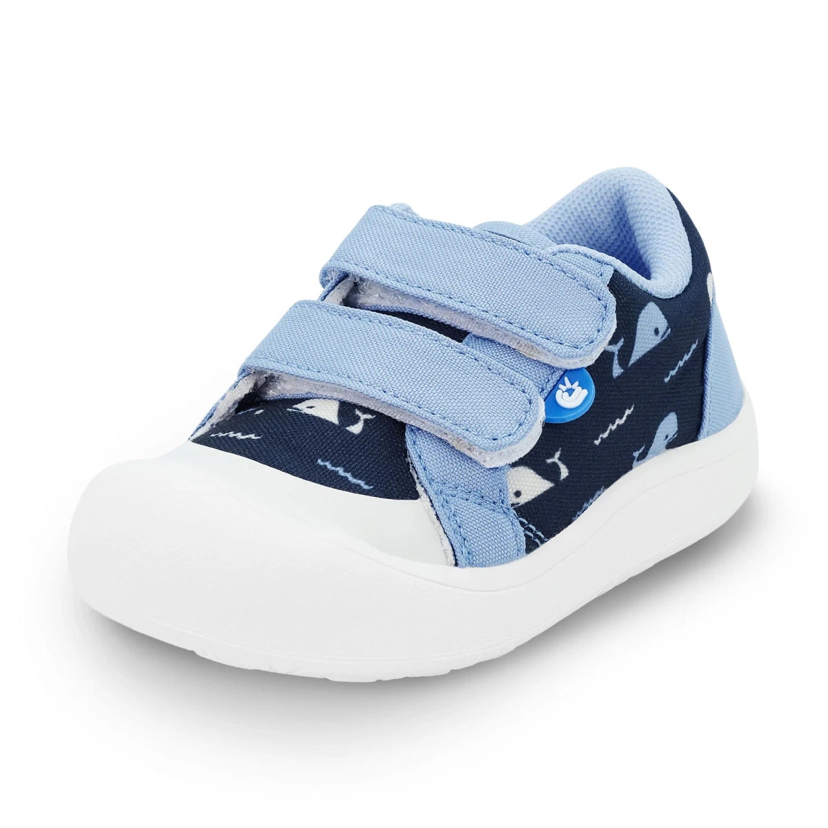 Jan & Jul Mini Canvas Shoes | Navy Whale TAles - Nest and Sprout-Jan & Jul