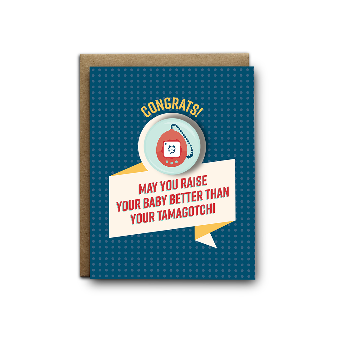 Tamagotchi Baby Magnet Greeting Card